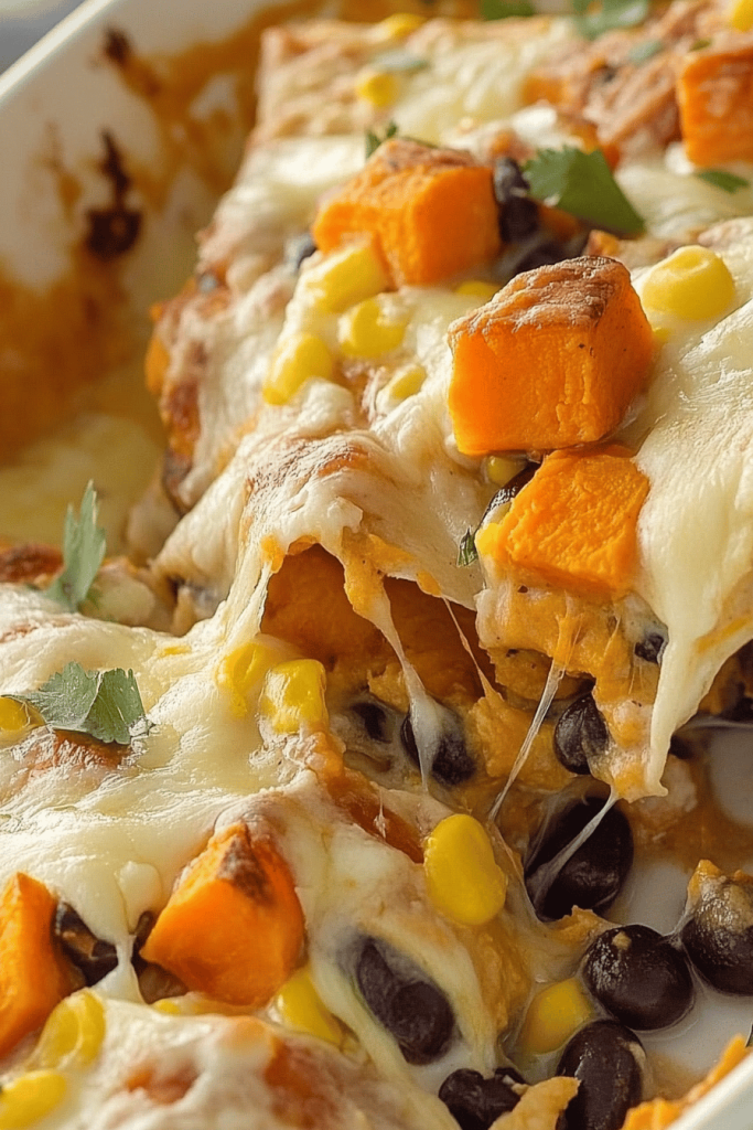 Easy Roasted Sweet Potato & Black Bean Enchiladas