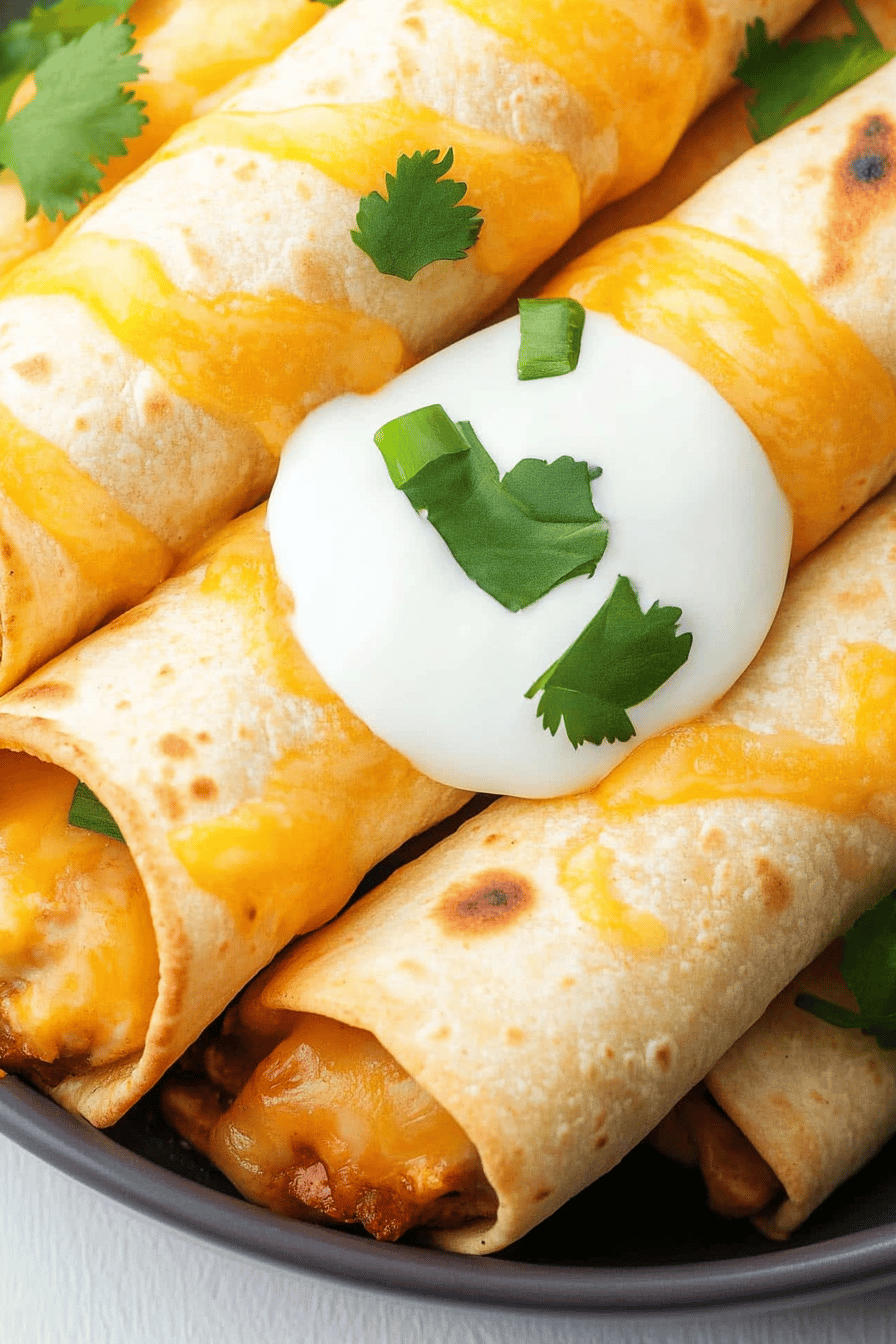 Easy Salsa Chicken Flautas Recipe Final Dish Presentation