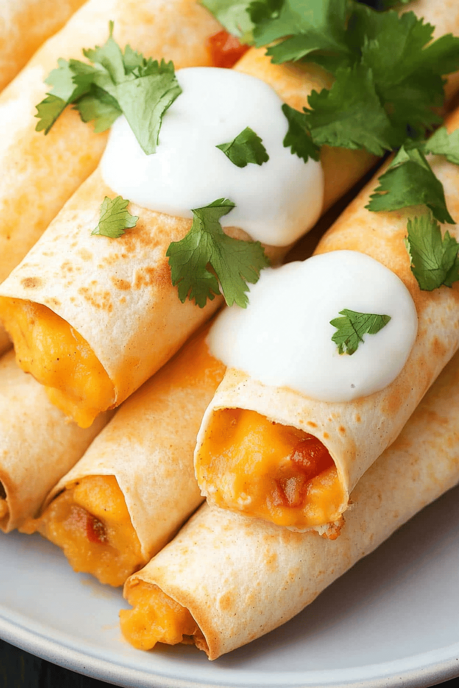 Easy Salsa Chicken Flautas Recipe Final Dish Presentation