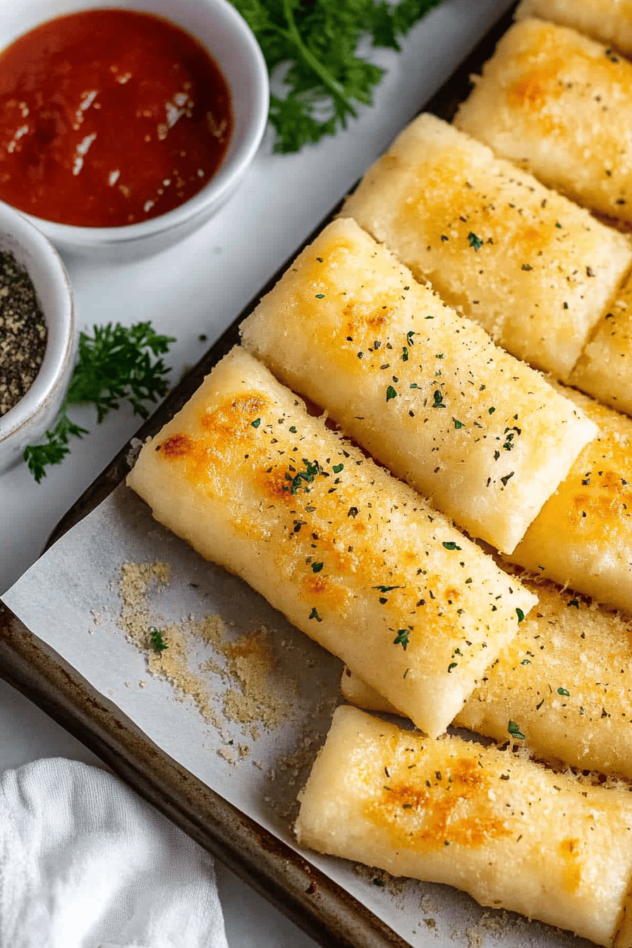 Easy Sheet Pan Breadsticks Recipe Final Dish Presentation