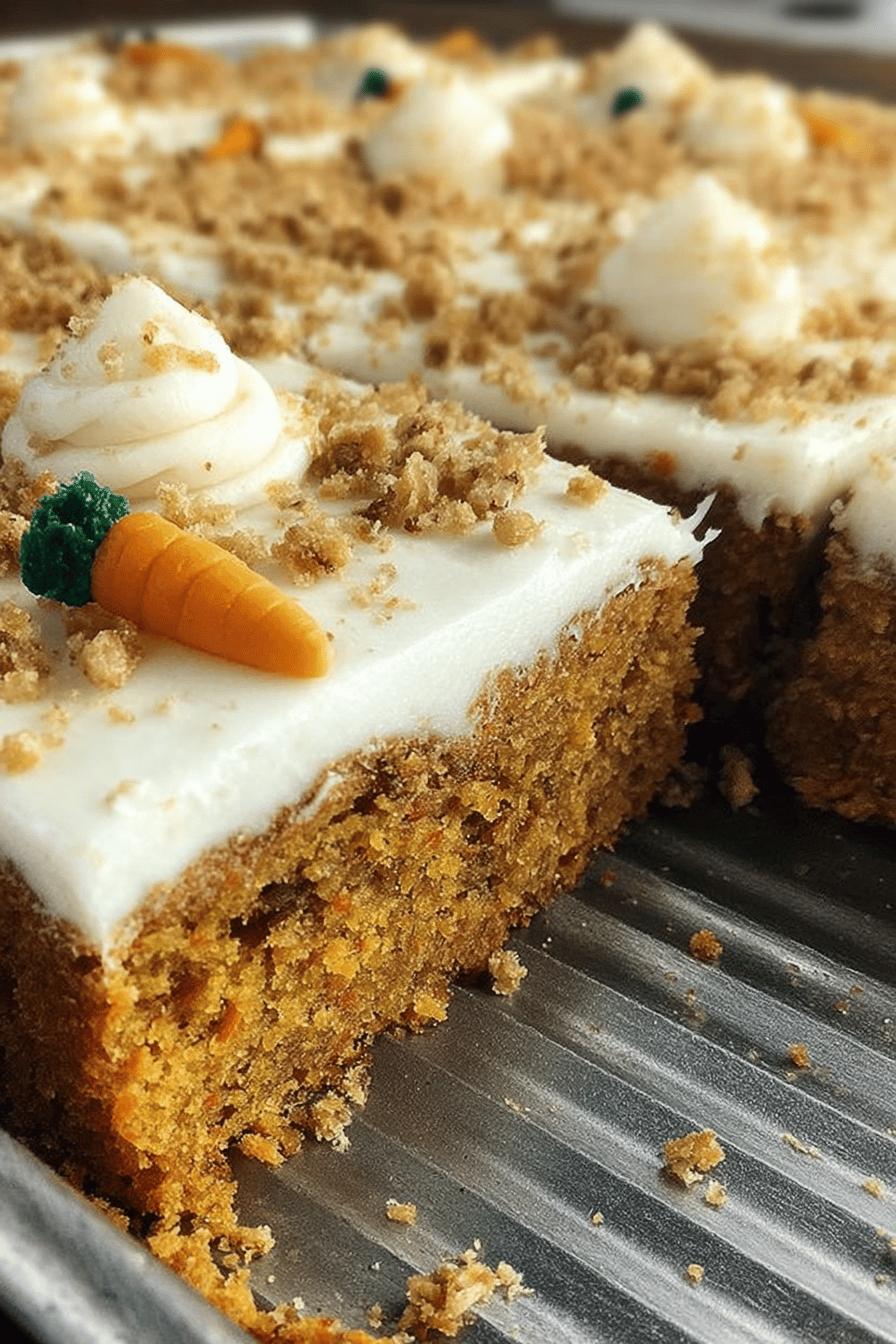 Easy Sheet Pan Carrot Cake Bars Recipe Final Dish Presentation