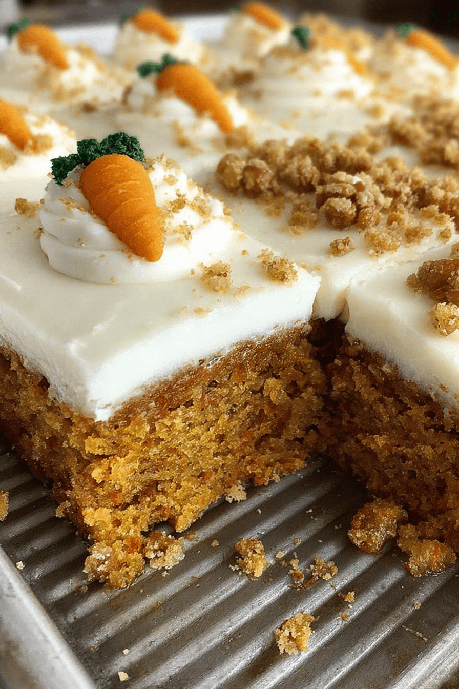 Easy Sheet Pan Carrot Cake Bars Recipe Final Dish Presentation