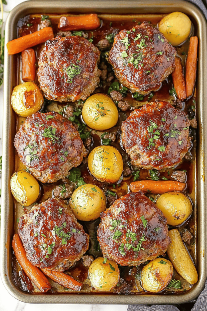 Easy Sheet Pan Mini Meatloaf Recipe