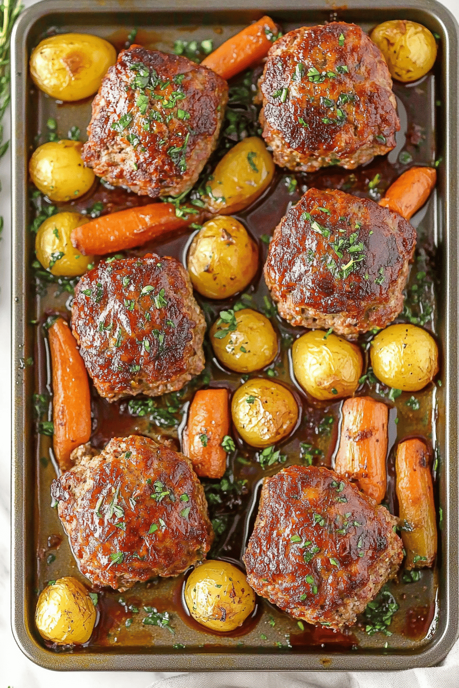 Easy Sheet Pan Mini Meatloaf Recipe Final Dish Presentation