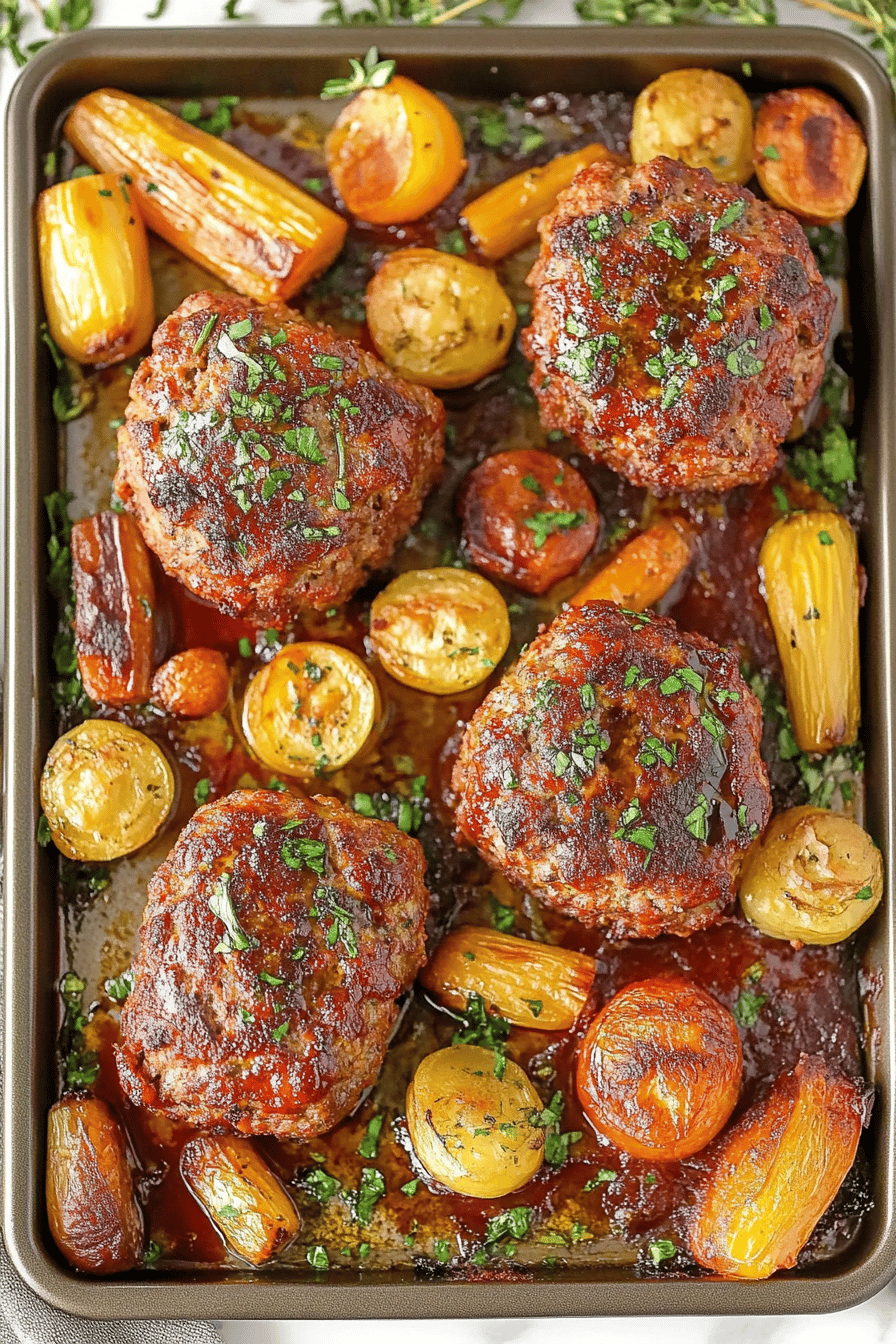 Easy Sheet Pan Mini Meatloaf Recipe Final Dish Presentation