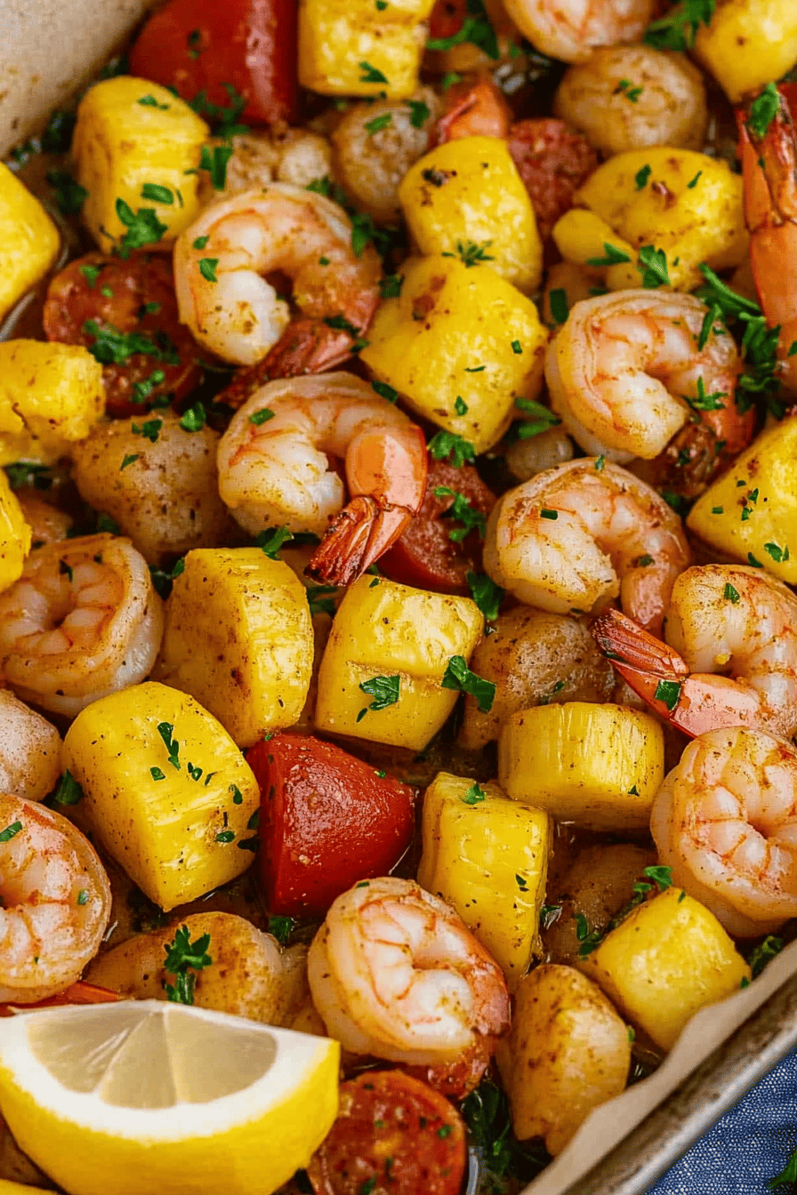 Easy Sheet Pan Shrimp Boil Recipe Final Dish Presentation