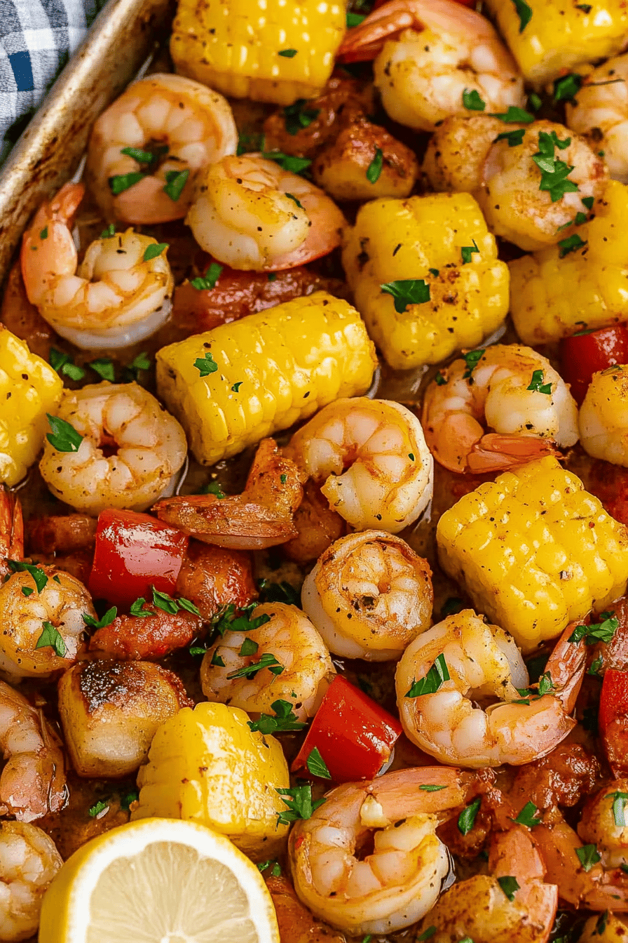 Easy Sheet Pan Shrimp Boil Recipe Final Dish Presentation