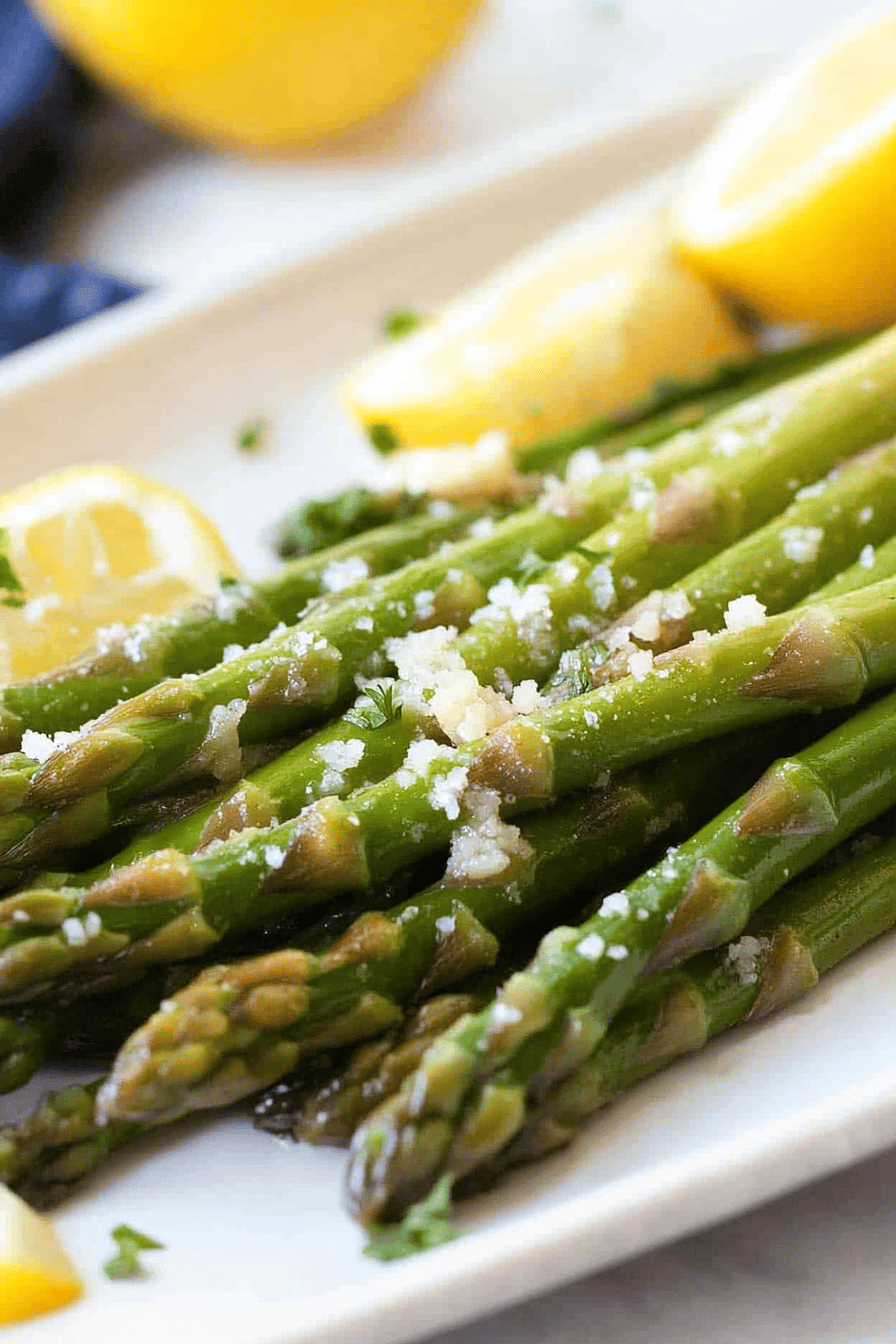 Easy Slow Cooker Asparagus Recipe Final Dish Presentation
