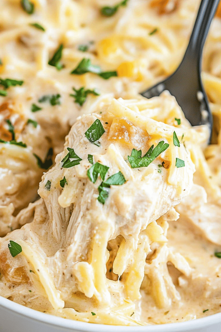 Easy Slow Cooker Creamy Italian Chicken Final Dish Presentation