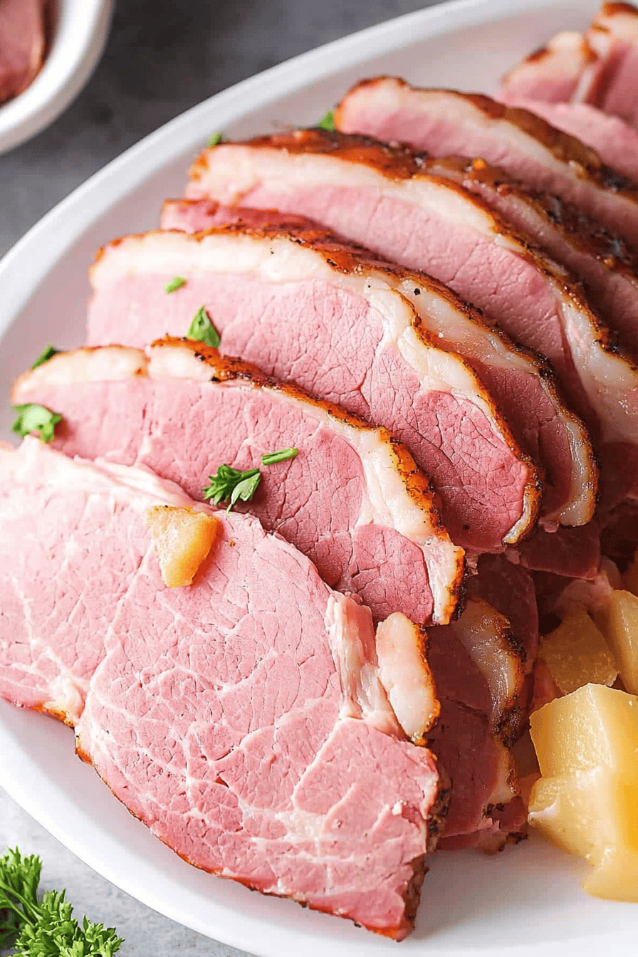 Easy Slow Cooker Ham Recipe Final Dish Presentation