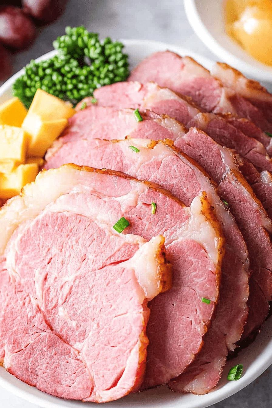 Easy Slow Cooker Ham Recipe Final Dish Presentation