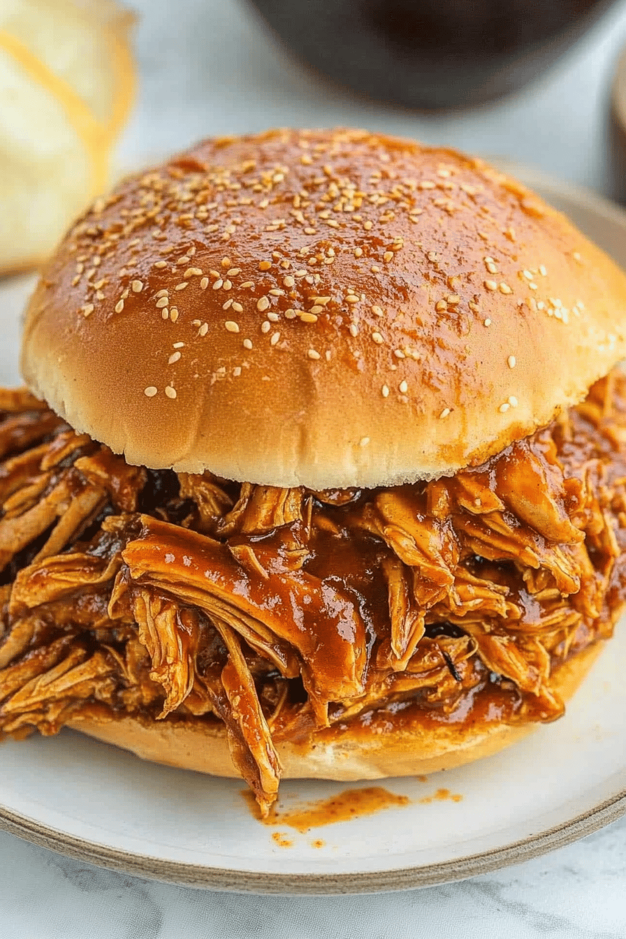 Easy Slow Cooker Zesty BBQ Chicken Recipe Final Dish Presentation
