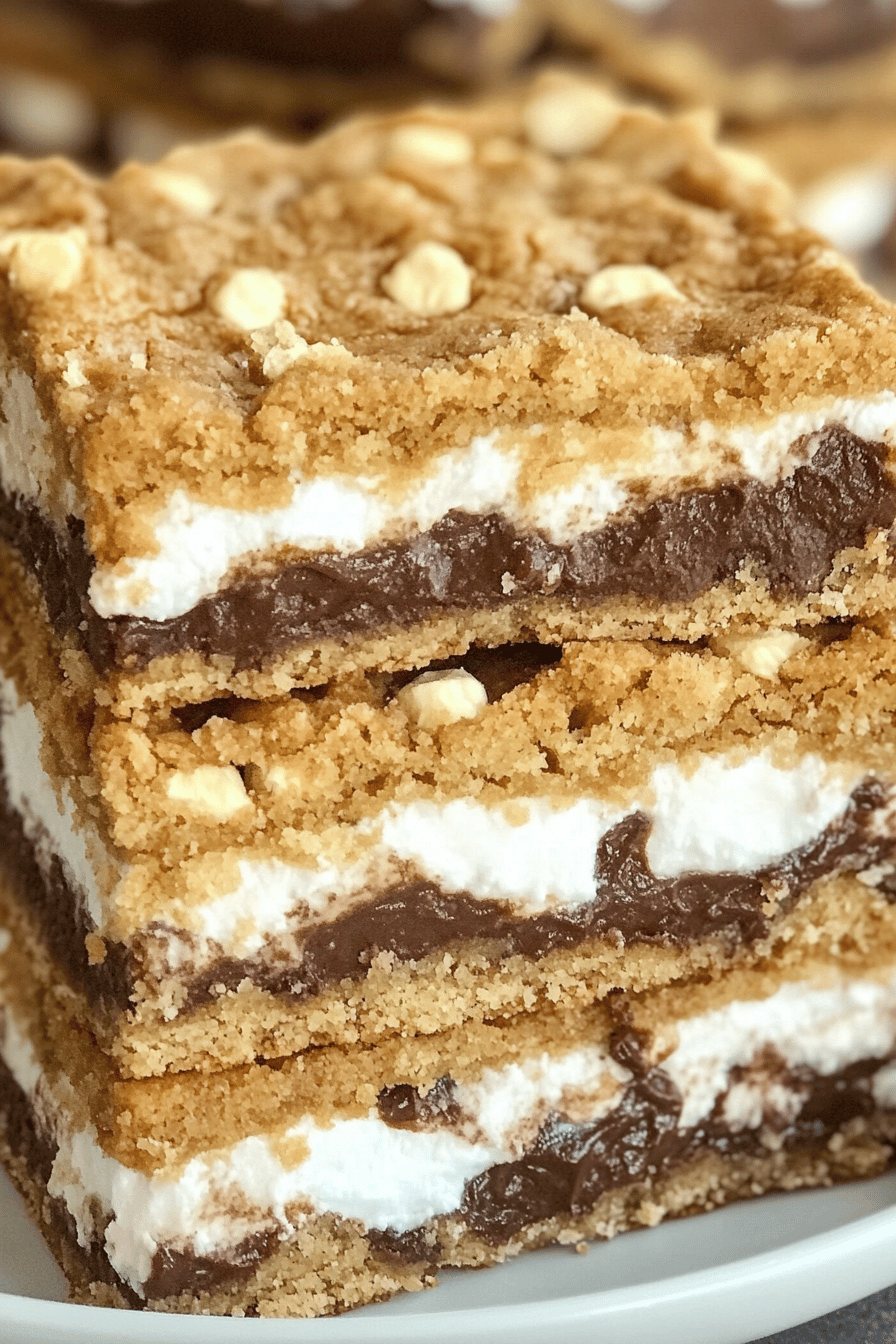Easy S'mores Cookie Bars Recipe Final Dish Presentation