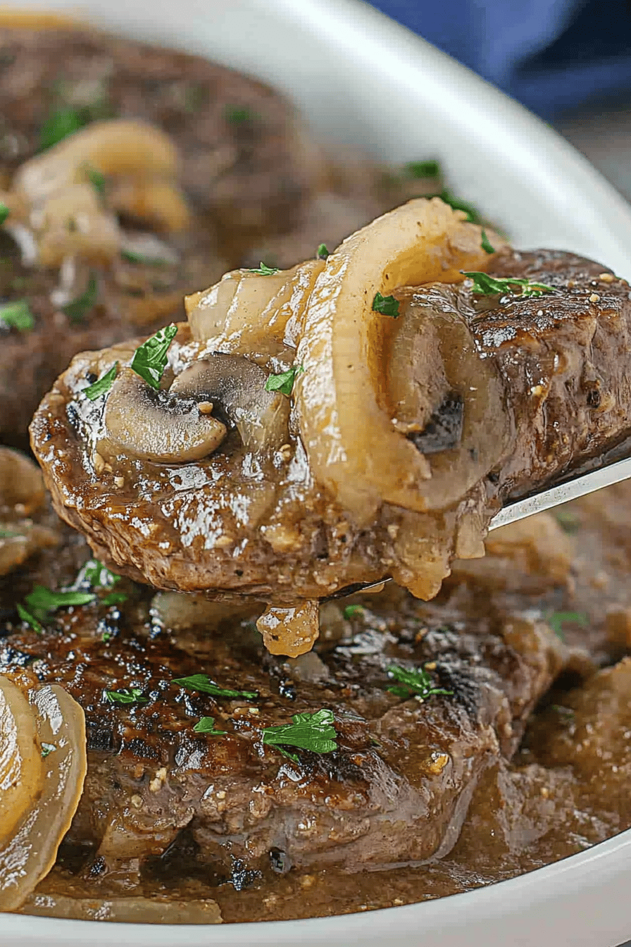 Easy Smothered Steak Recipe Final Dish Presentation