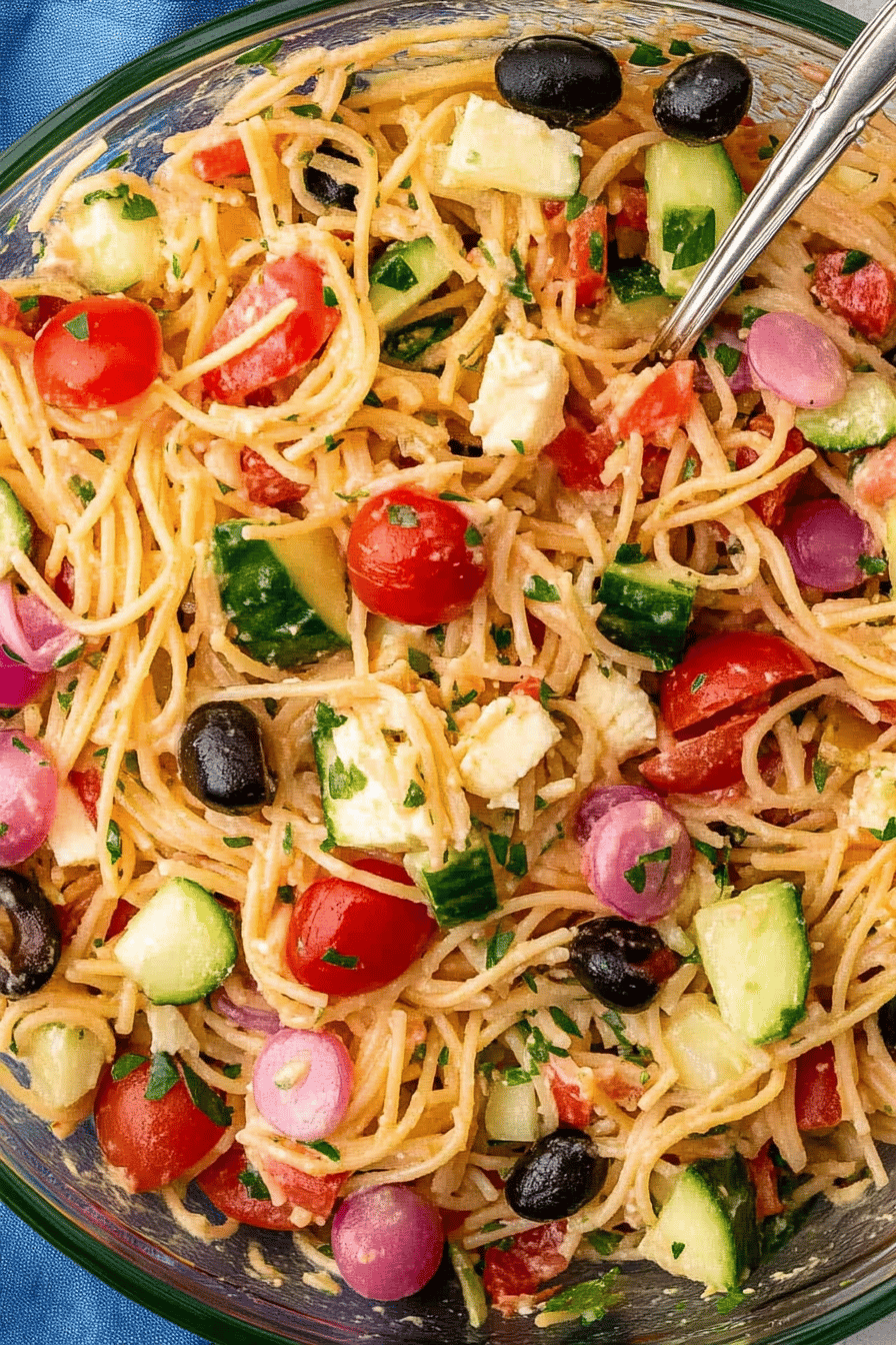 Easy Spaghetti Salad Recipe ingredients