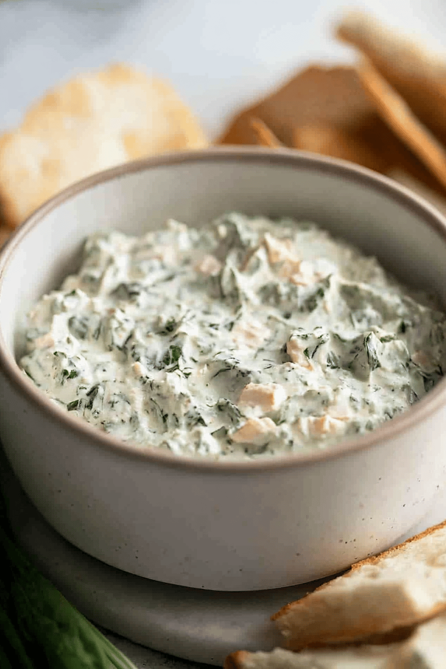 Easy Spinach Dip Recipe Final Dish Presentation