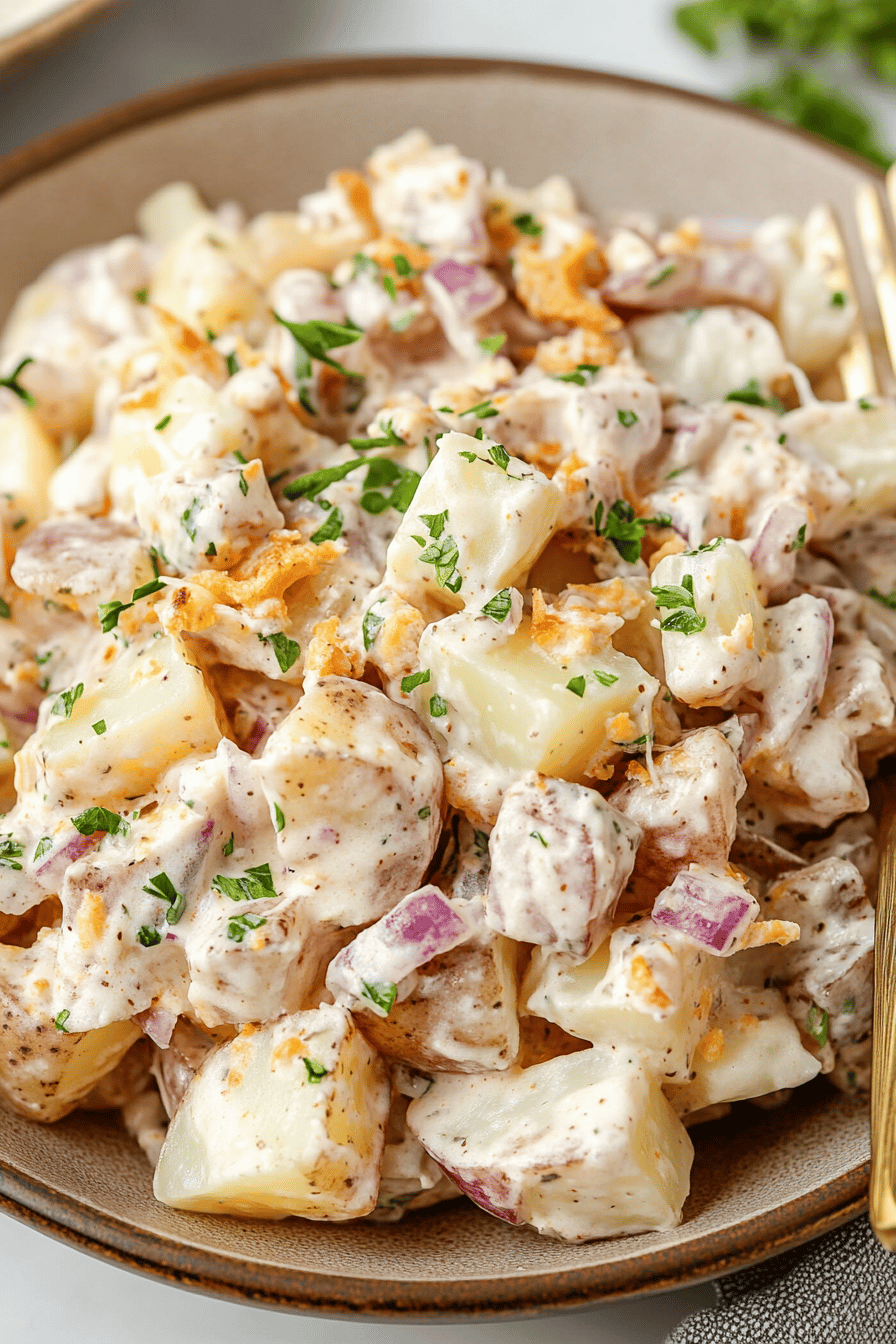 Easy Steakhouse Potato Salad Recipe Final Dish Presentation