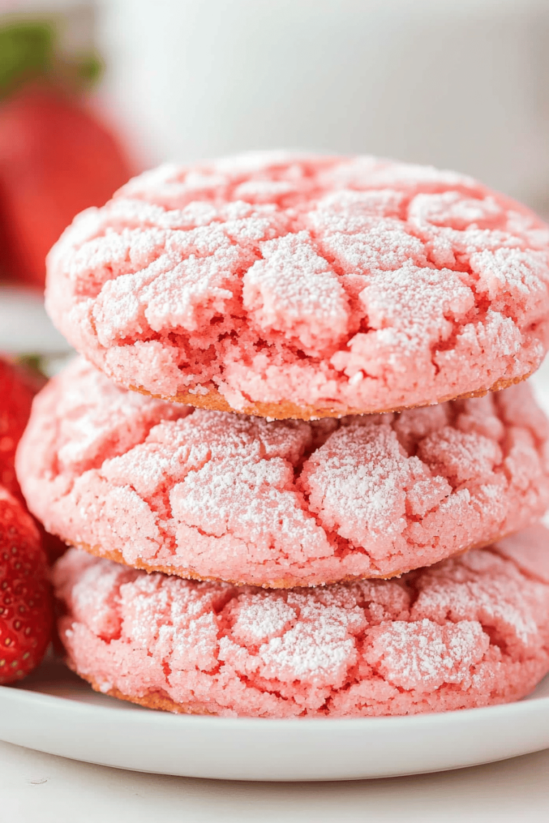 Easy Strawberry Cake Mix Cookies Recipe