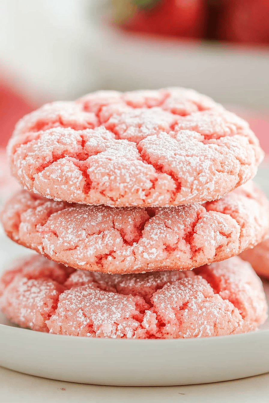 Easy Strawberry Cake Mix Cookies Recipe Final Dish Presentation