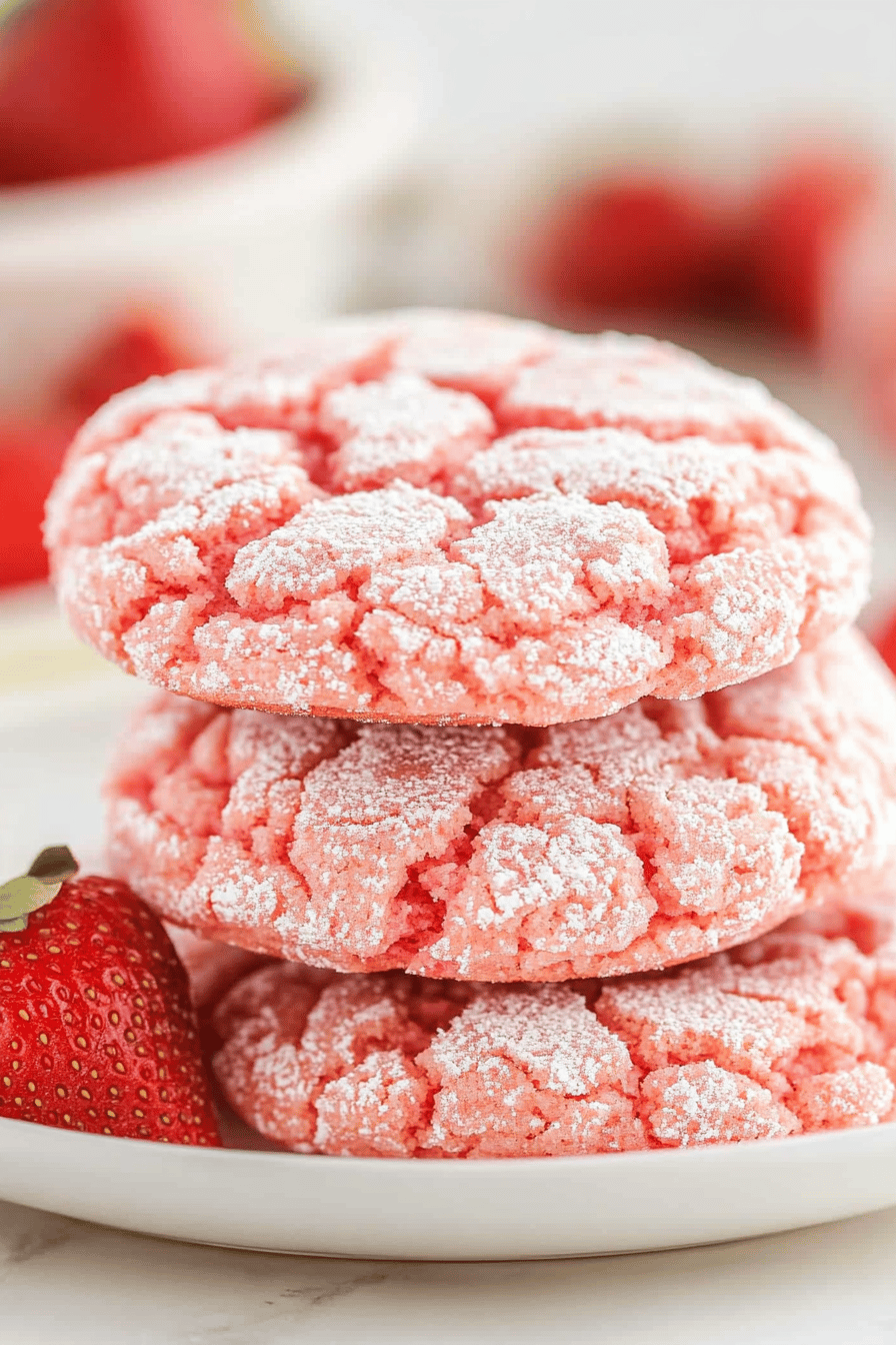 Easy Strawberry Cake Mix Cookies Recipe Final Dish Presentation