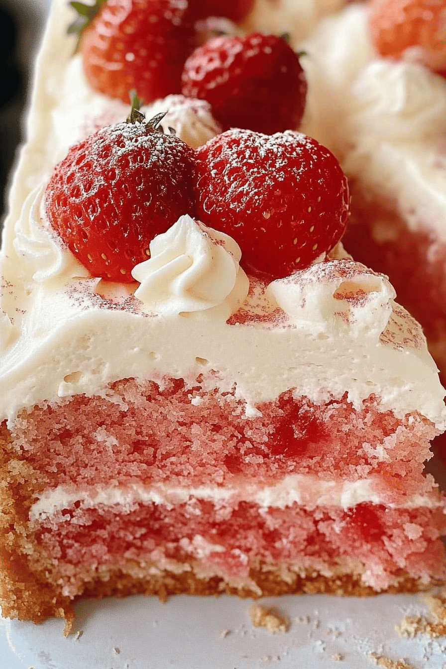 Easy Strawberry Cake Recipe Final Dish Presentation