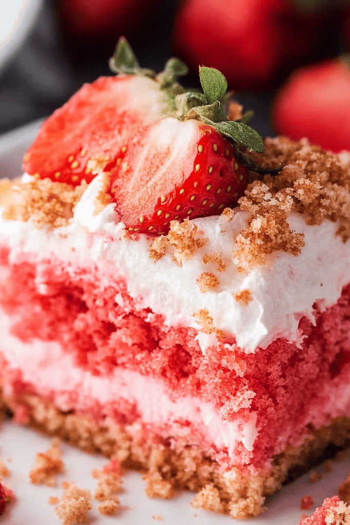 Easy Strawberry Crunch Cake Recipe