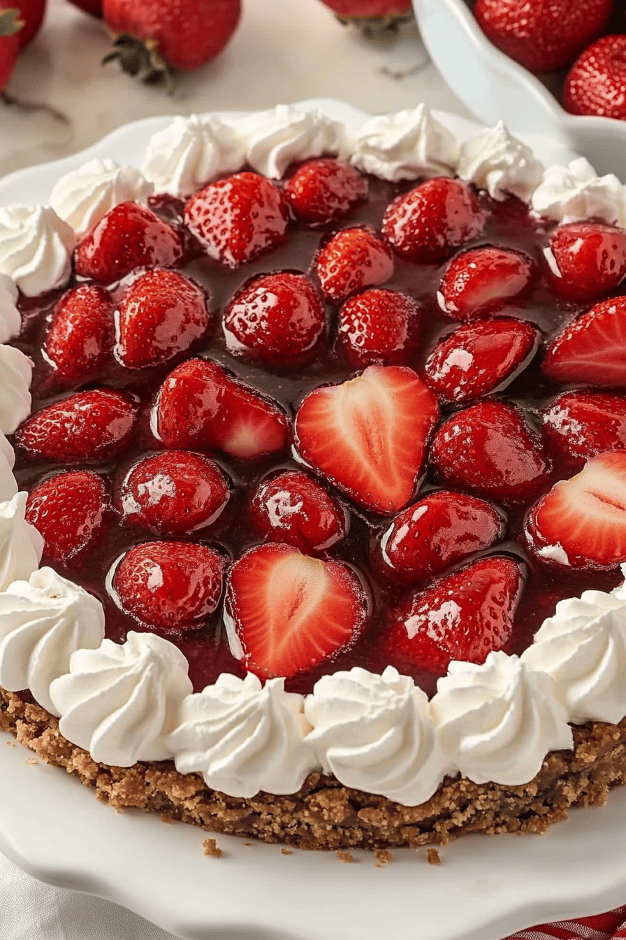 Easy Strawberry Jello Pie Recipe Final Dish Presentation