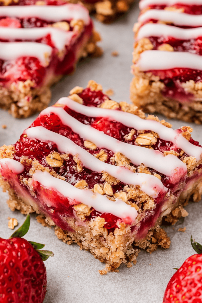 Easy Strawberry Oatmeal Crumble Bars Recipe