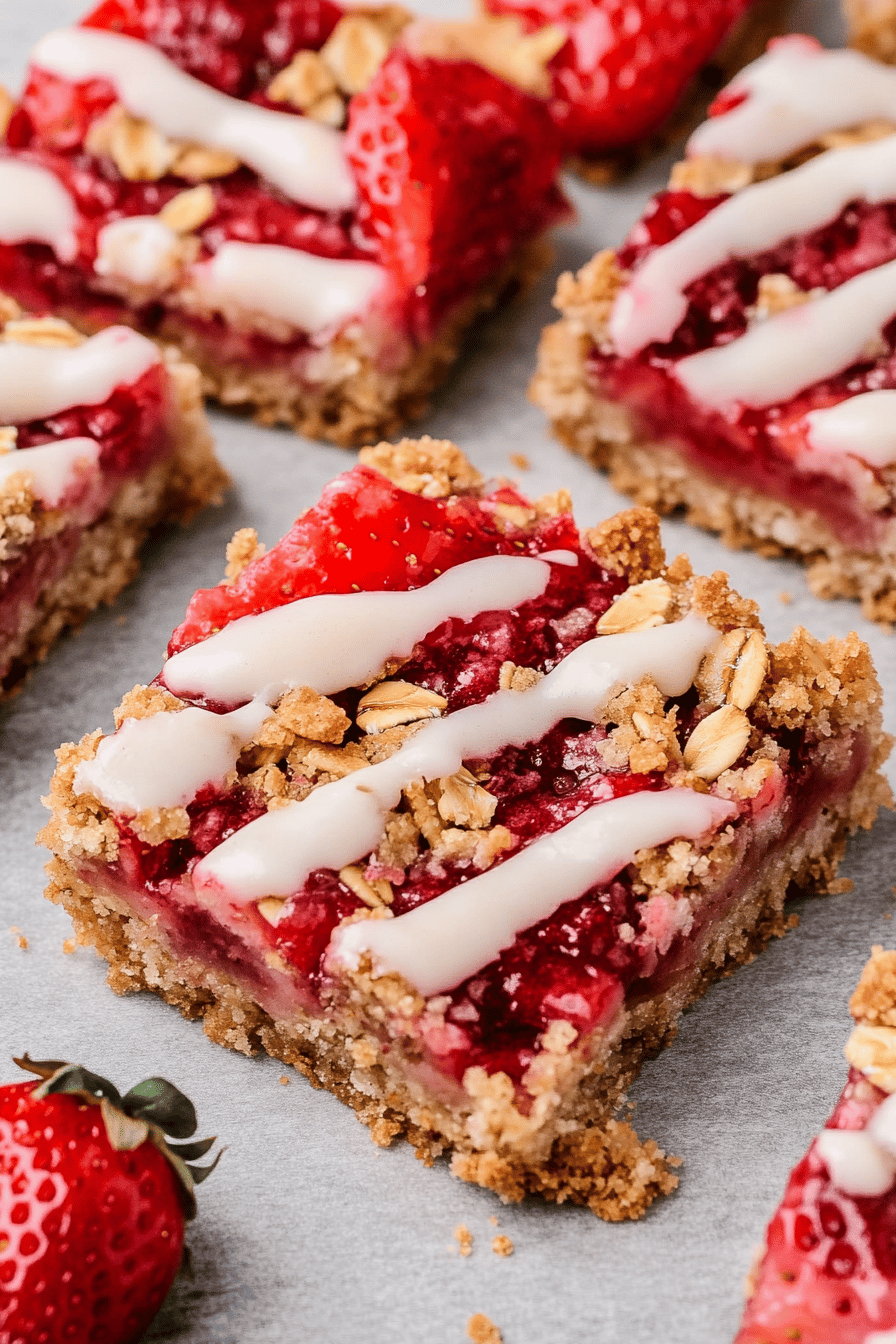 Easy Strawberry Oatmeal Crumble Bars Recipe ingredients