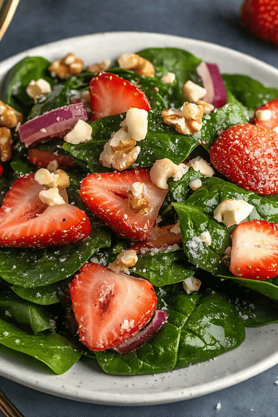 Easy Strawberry Spinach Salad Recipe Final Dish Presentation
