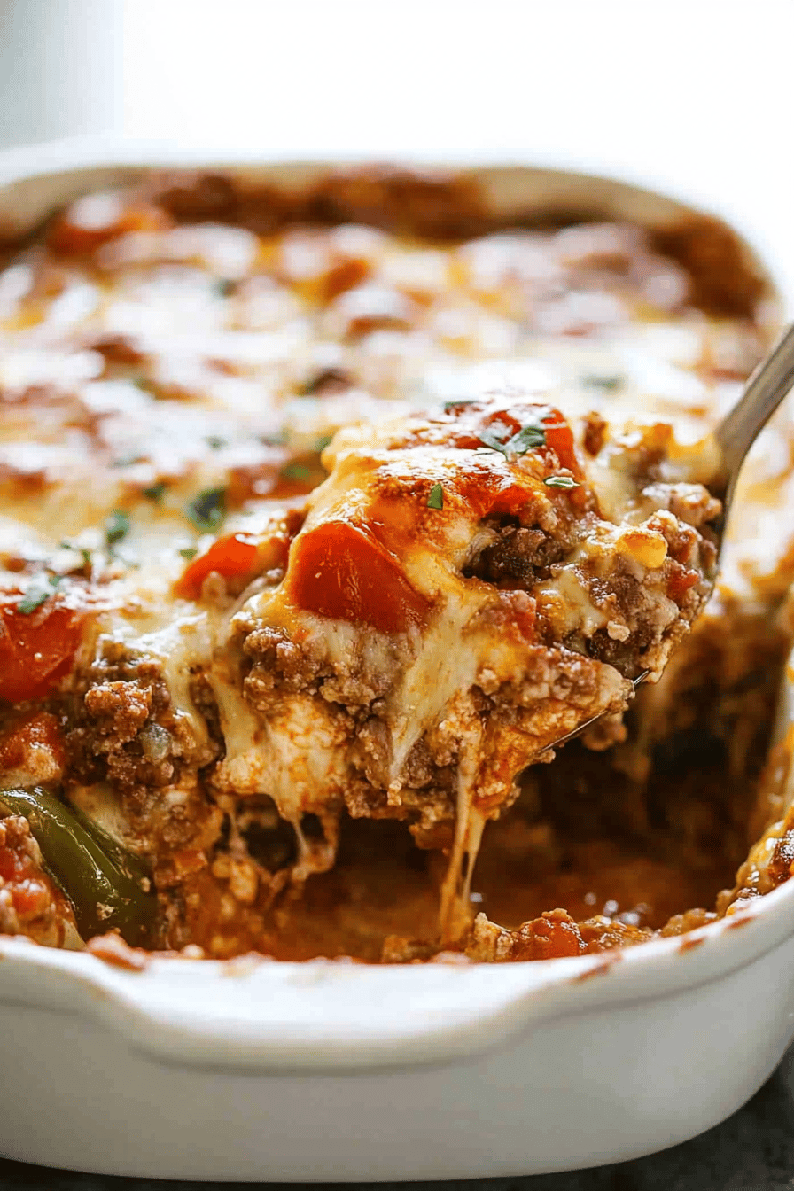 Easy Stuffed Bell Pepper Casserole Recipe Final Dish Presentation