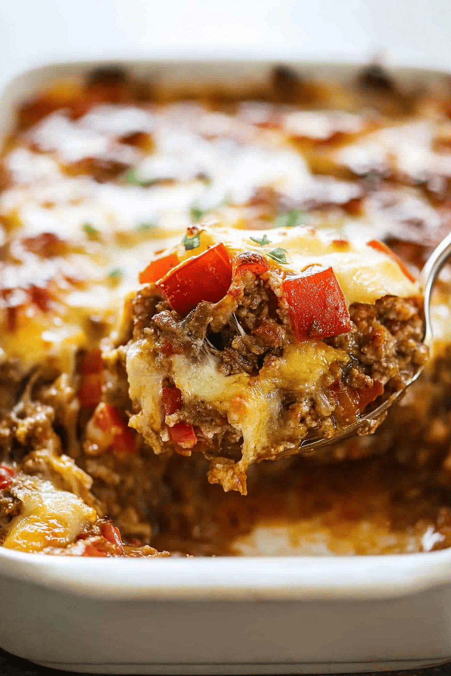 Easy Stuffed Bell Pepper Casserole Recipe Final Dish Presentation