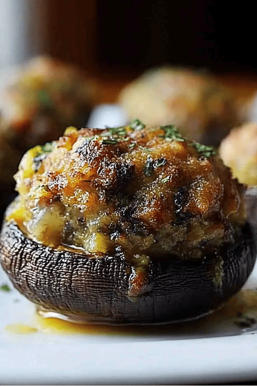 Easy Stuffed Mushrooms Recipe Final Dish Presentation