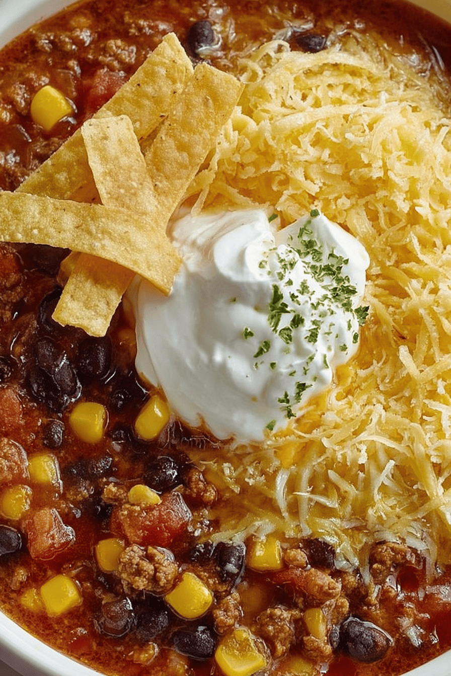 Easy Taco Chili Recipe Final Dish Presentation