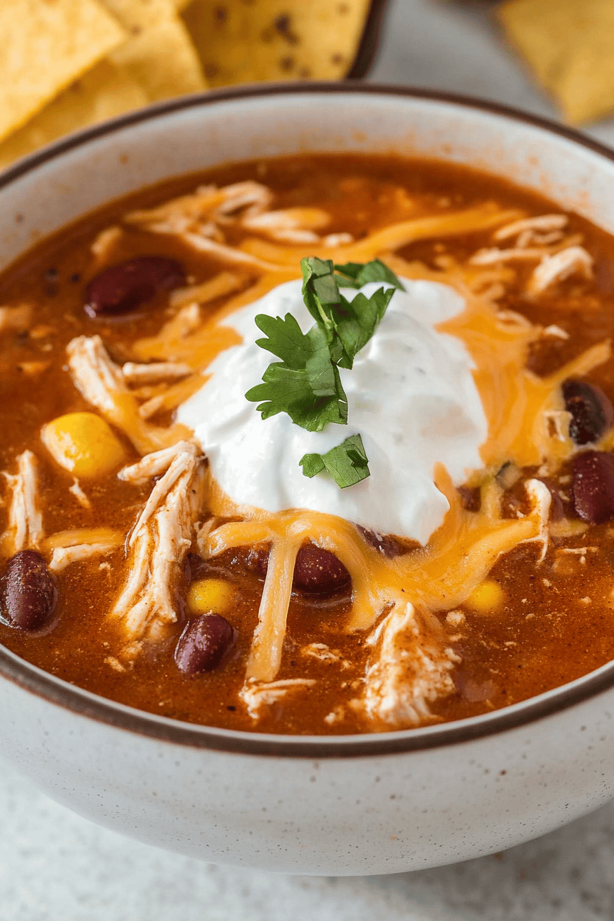 Easy Taco Ranch Chicken Chili Recipe Final Dish Presentation