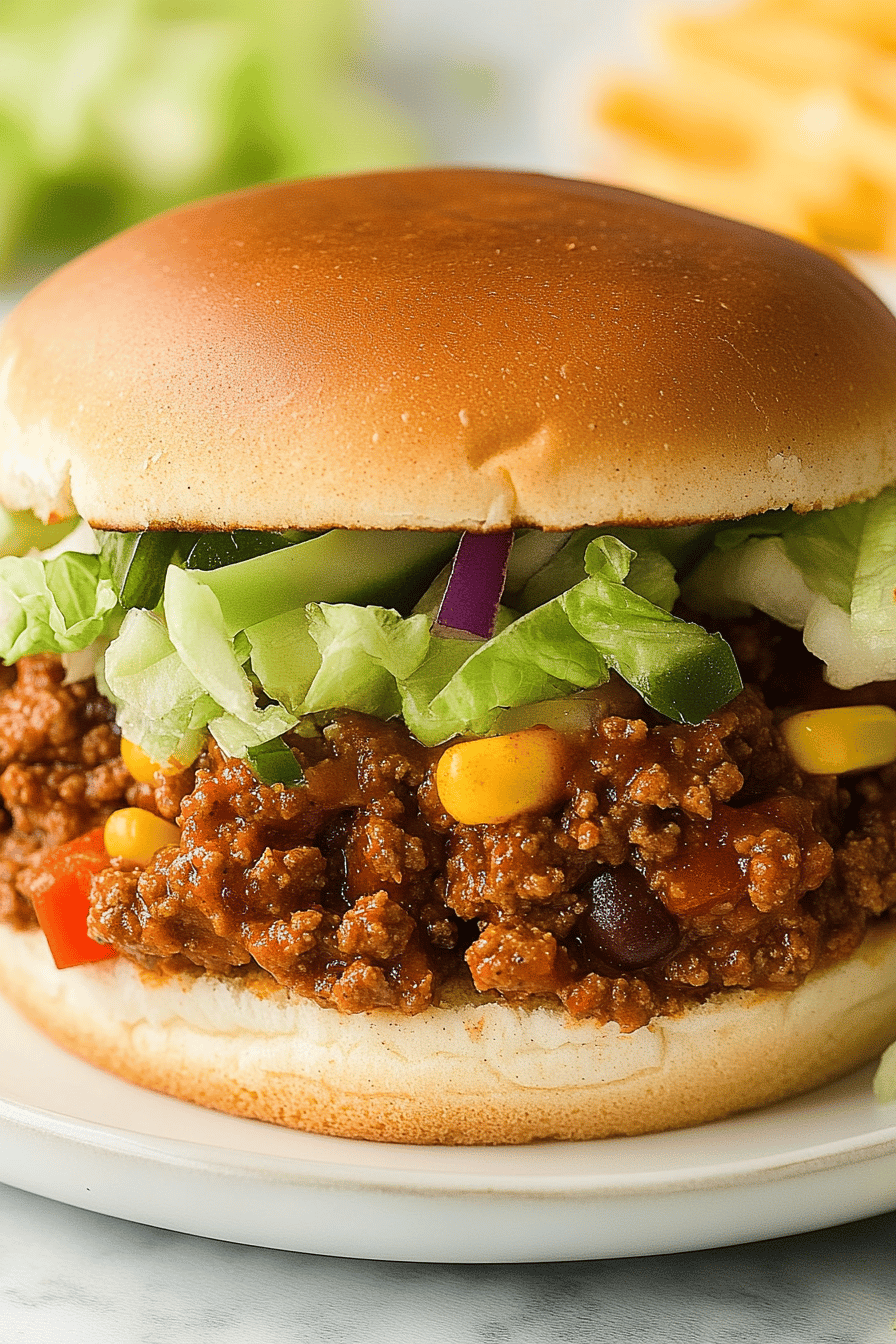 Easy Taco Sloppy Joes Recipe Final Dish Presentation