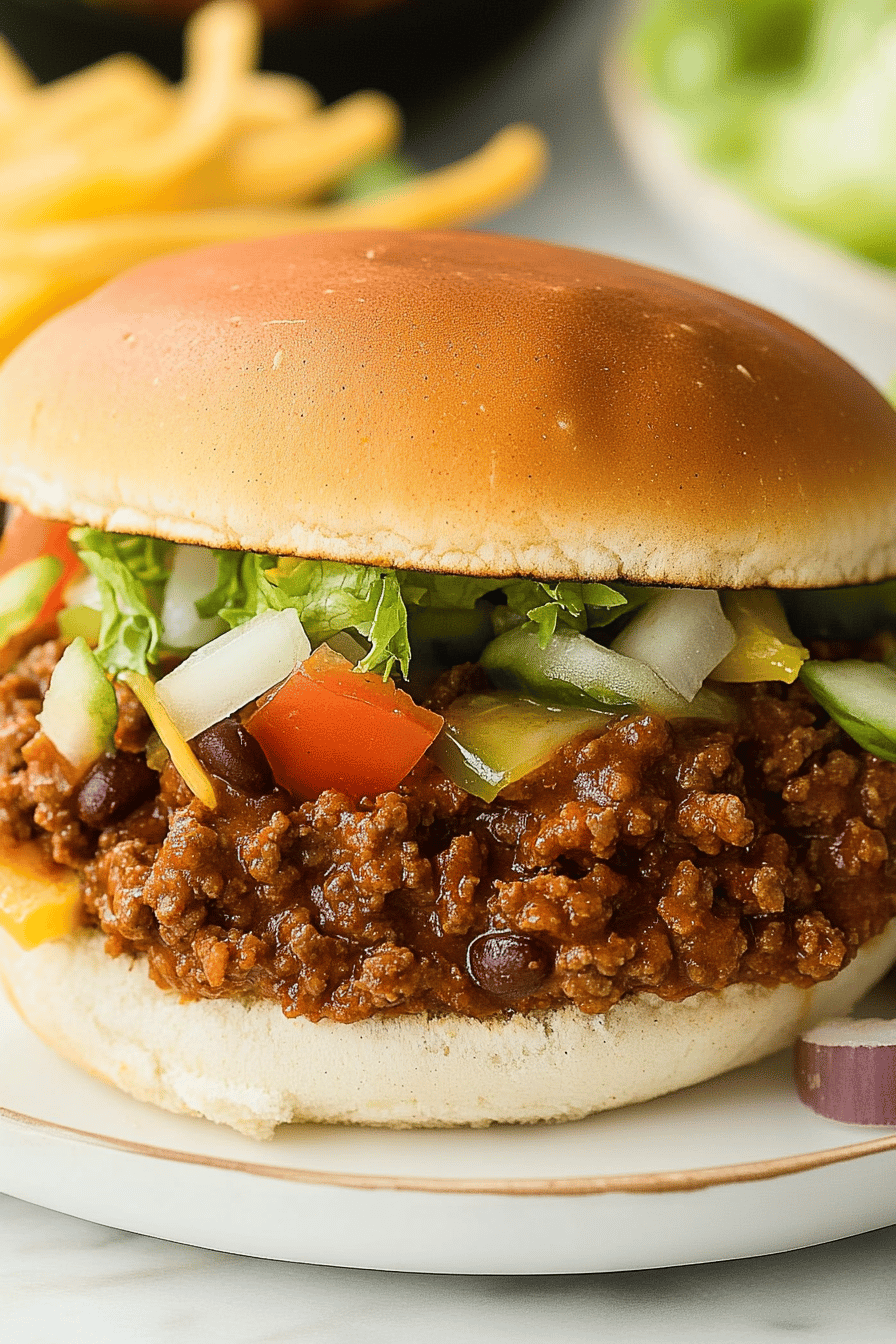 Easy Taco Sloppy Joes Recipe Final Dish Presentation