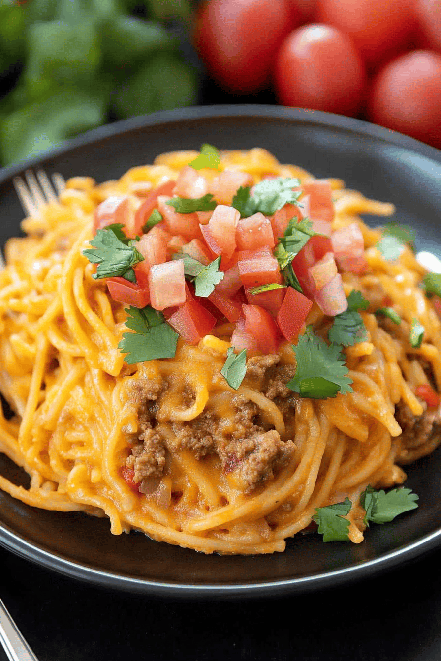 Easy Taco Spaghetti Recipe ingredients