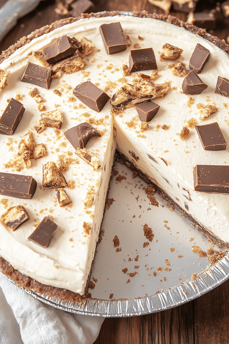 Easy Toffee Cheesecake Pie Recipe Final Dish Presentation