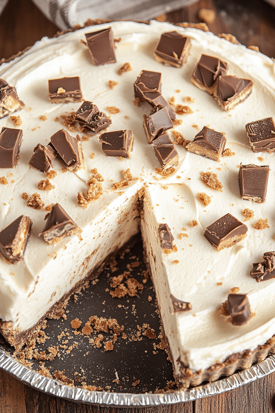 Easy Toffee Cheesecake Pie Recipe Final Dish Presentation