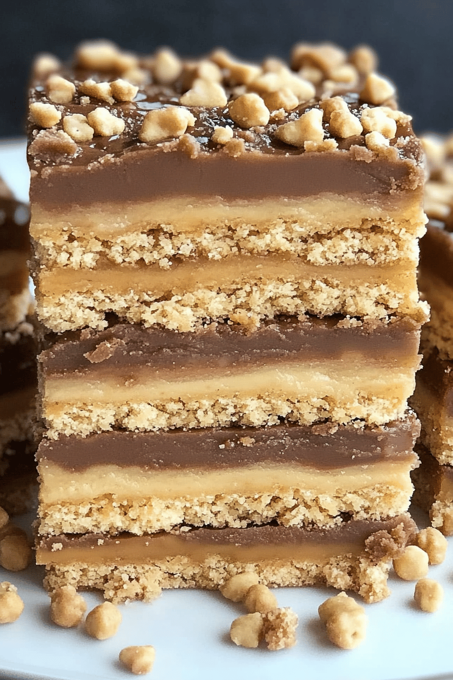 Easy Triple Layer Cracker Toffee Bars Final Dish Presentation
