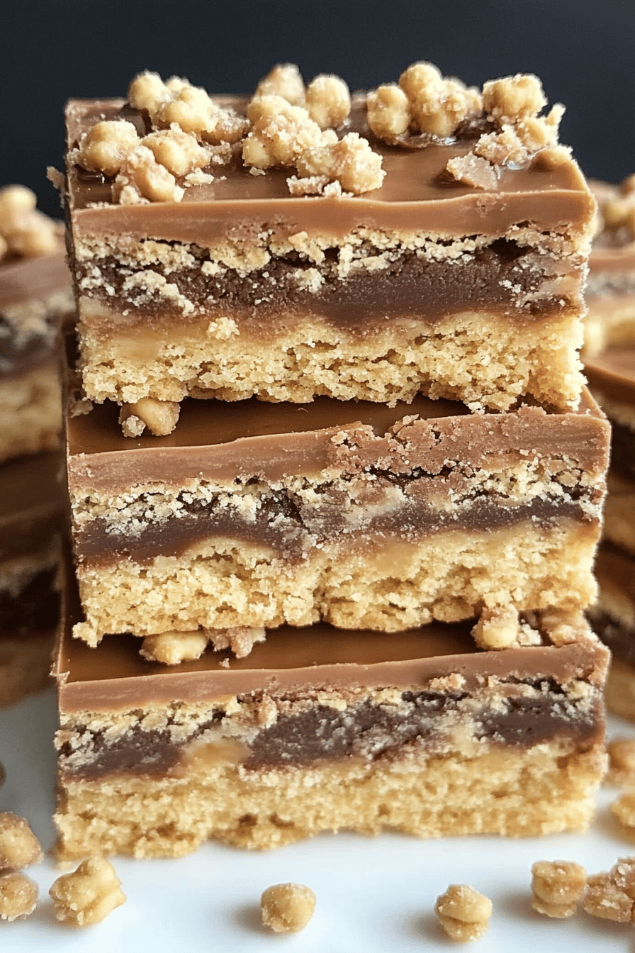 Easy Triple Layer Cracker Toffee Bars Final Dish Presentation