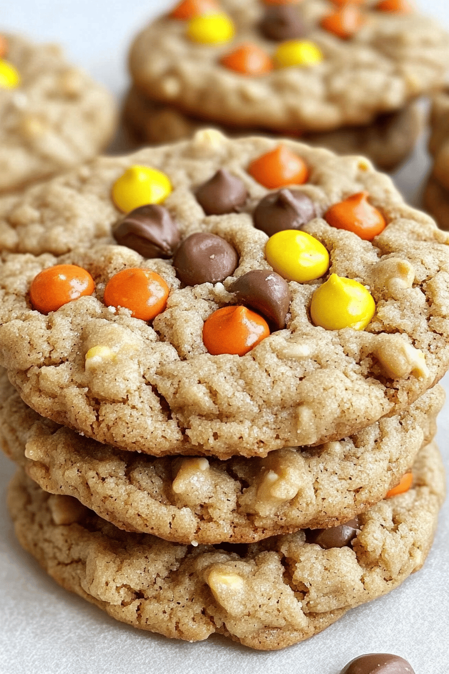Easy Triple Peanut Butter Monster Cookies Final Dish Presentation