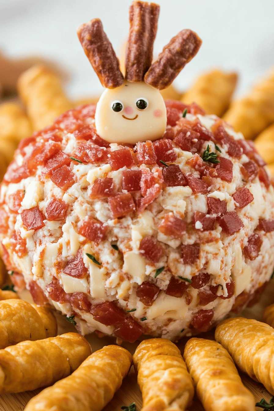 Easy Turkey Cheese Ball Thanksgiving Appetizer Recipe Final Dish Presentation