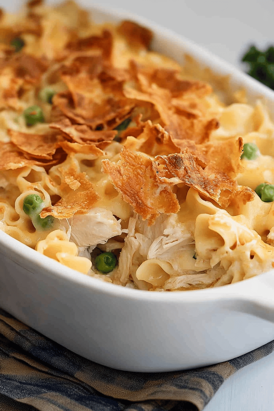 Easy Ultimate Chicken Noodle Casserole Recipe Final Dish Presentation