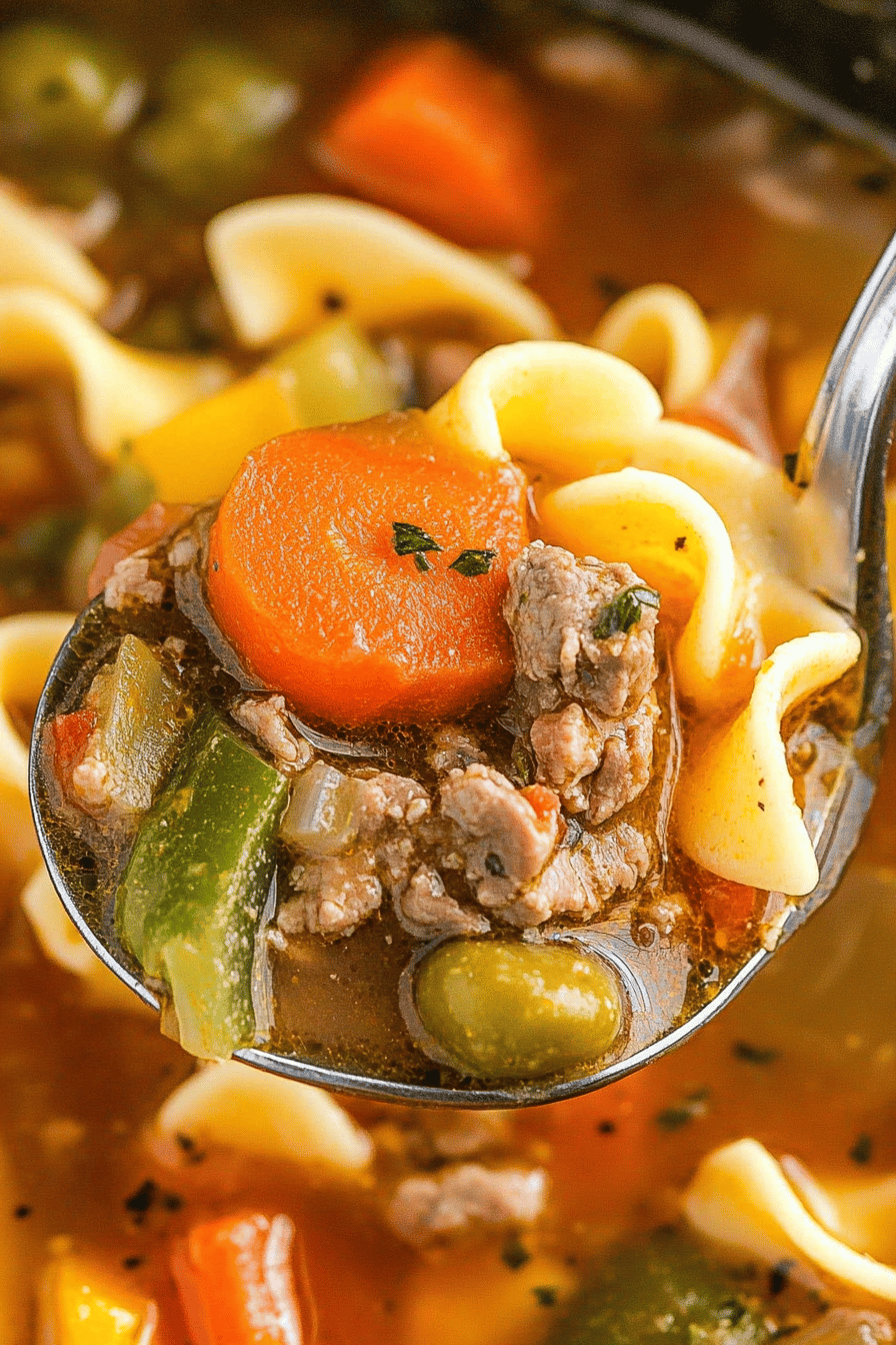 Easy Vegetable Beef Noodle Soup Recipe Final Dish Presentation