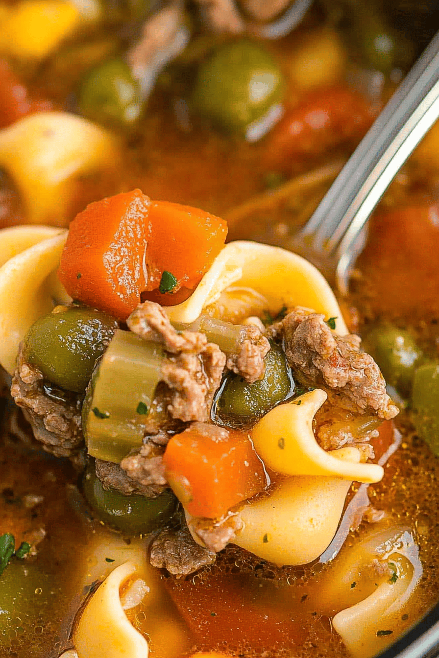 Easy Vegetable Beef Noodle Soup Recipe Final Dish Presentation