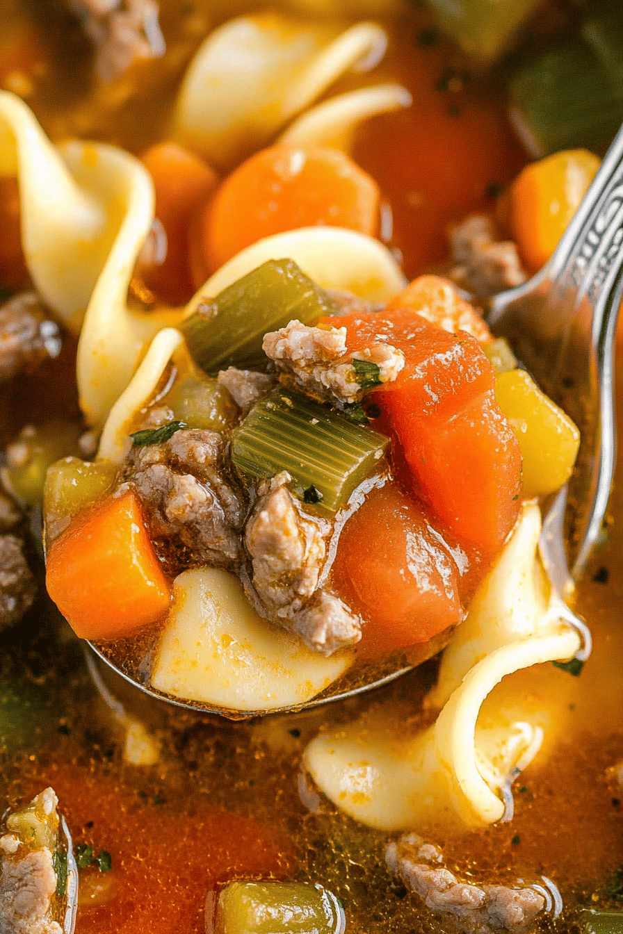 Easy Vegetable Beef Noodle Soup Recipe ingredients