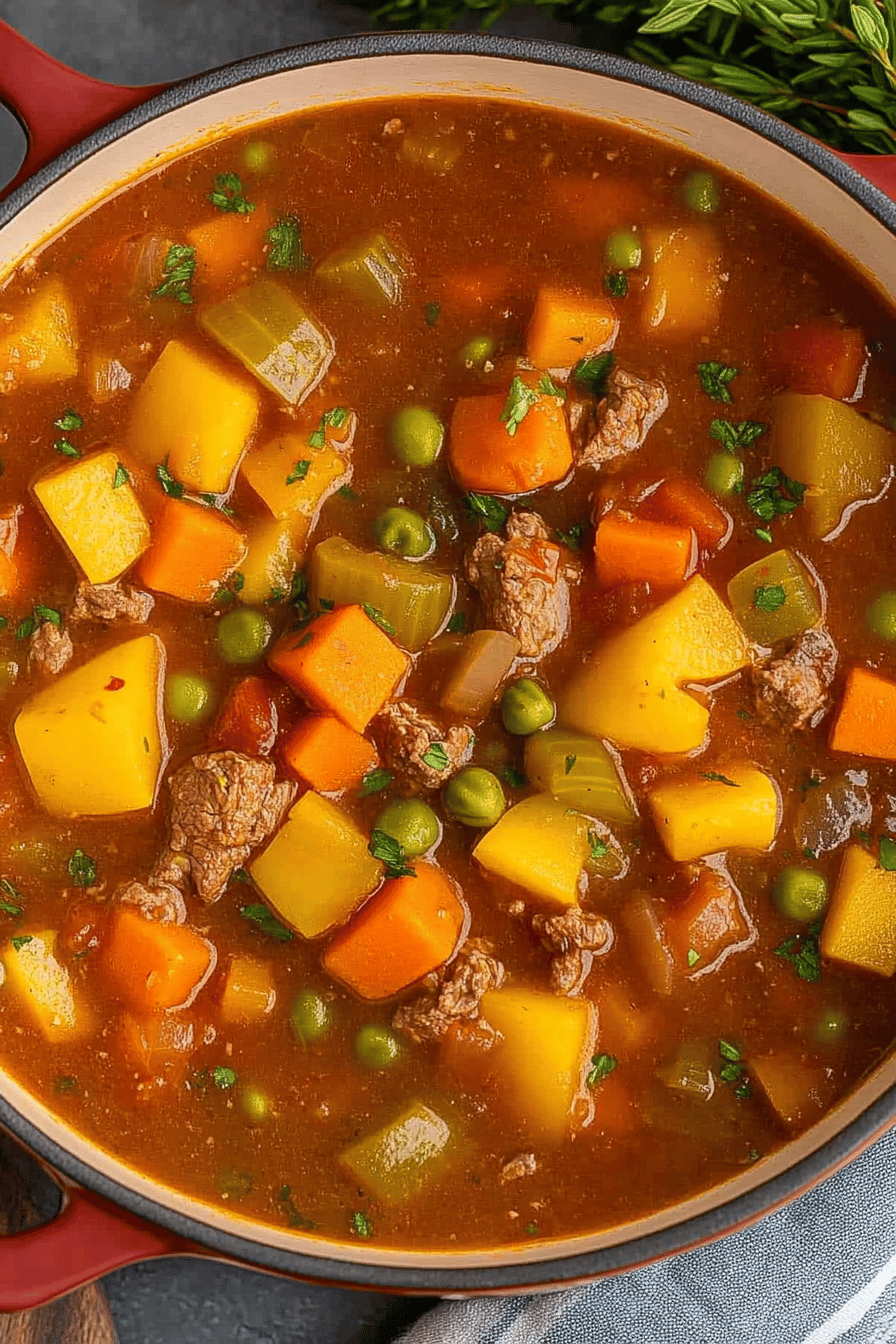 Easy Vegetable Beef Soup Recipe ingredients