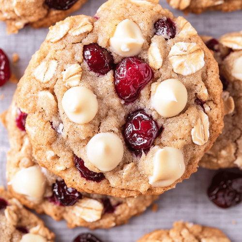 Easy White Chocolate Cranberry Oatmeal Cookies